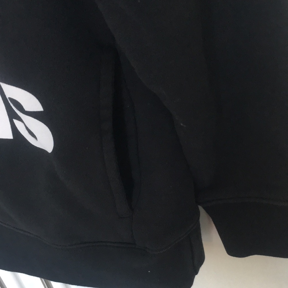 Adidas Originals Black Trefoil Hoodie French Terry Pocket Pullover XS - Picture 11 of 12